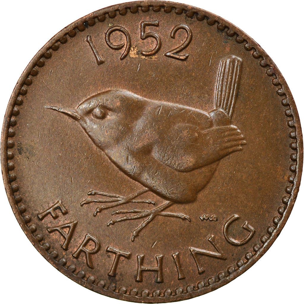 United Kingdom | 1 Farthing Coin | Eurasian wren | Km:867 | 1949 - 1952