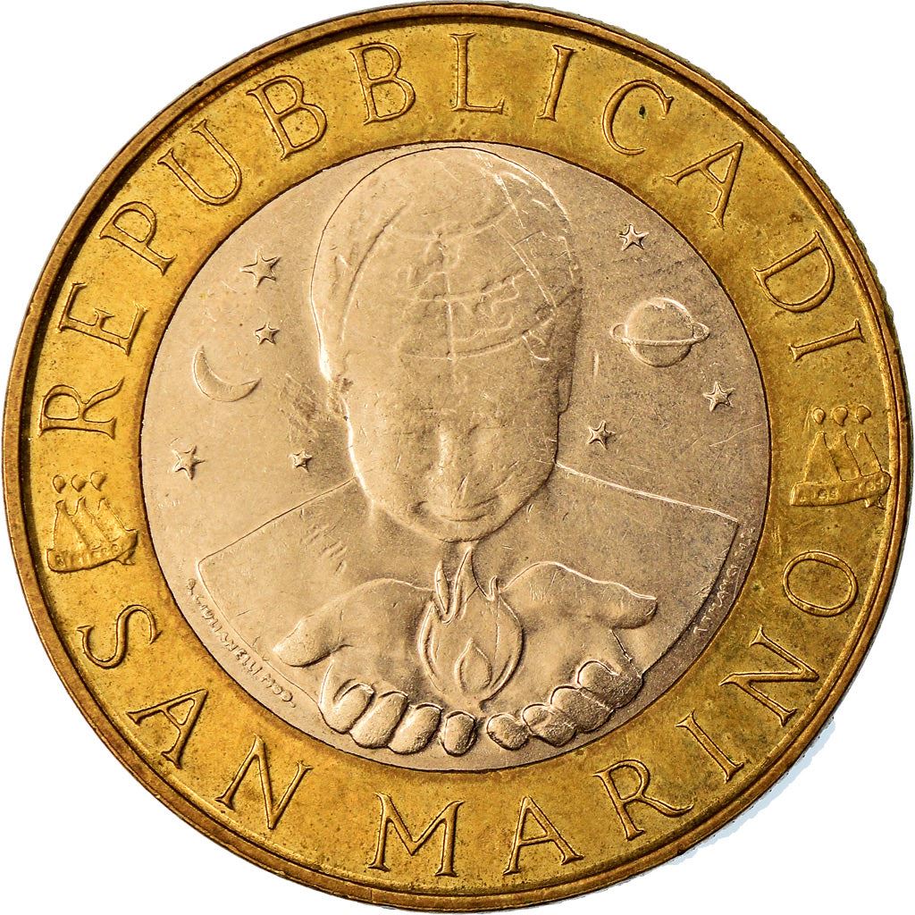 San Marino | 1000 Lire Coin | Ancient allegory | Km:395 | 1999