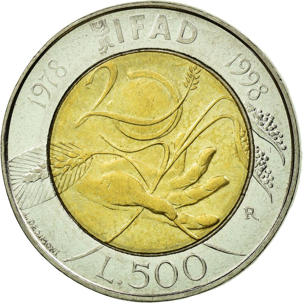 Italy | 500 Lire Coin | FAO | Km:193 | 1998