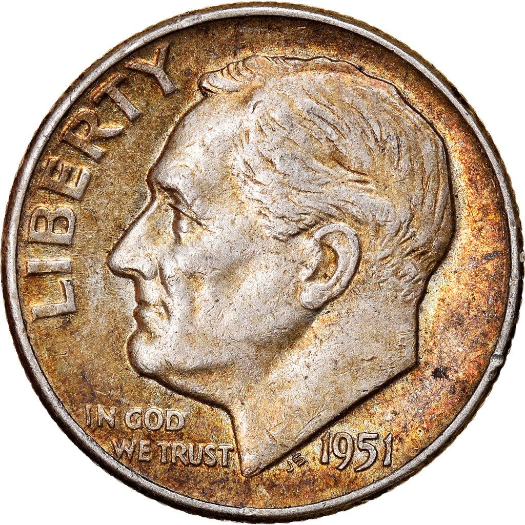 アメリカ合衆国 | 1ダイム硬貨 | フランクリン・D・ルーズベルト | KM:195 | 1946年 - 1964年