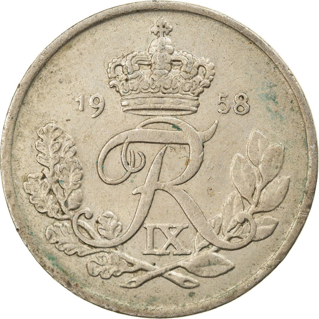 Denmark | 25 Ore Coin | Monogram | Km:842 | 1948 - 1960