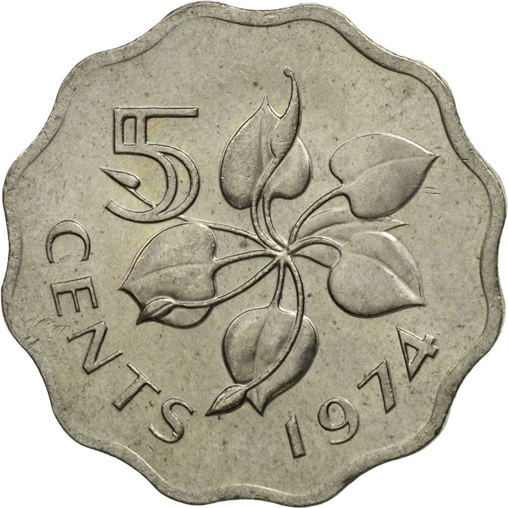 Eswatini 5 Cents Mynt | Kung Sobhuza II | Arumlilja | KM9 | 1974 - 1979