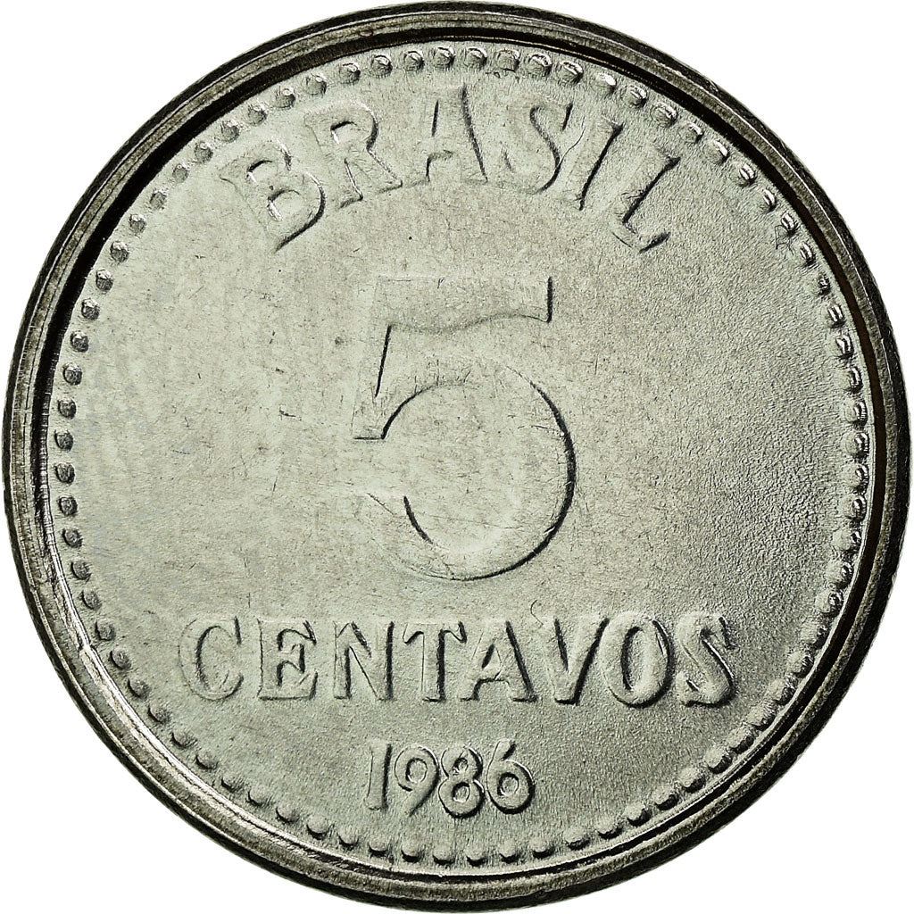 Brazilijos 5 centų moneta KM601 1986 - 1988