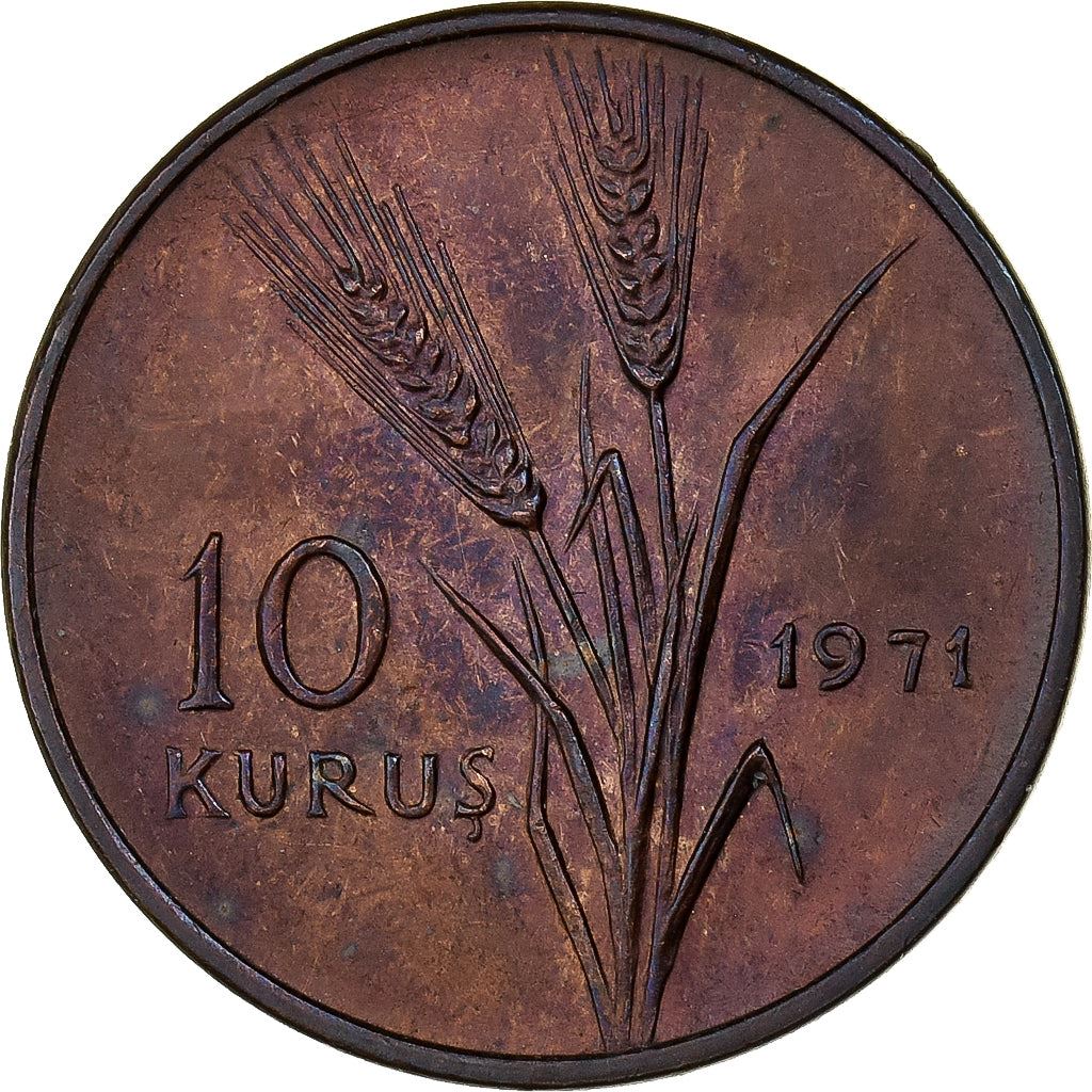 Turkey Coin Turkish 10 Kurus | FAO | President Mustafa Kemal Ataturk | KM898 | 1971 - 1974