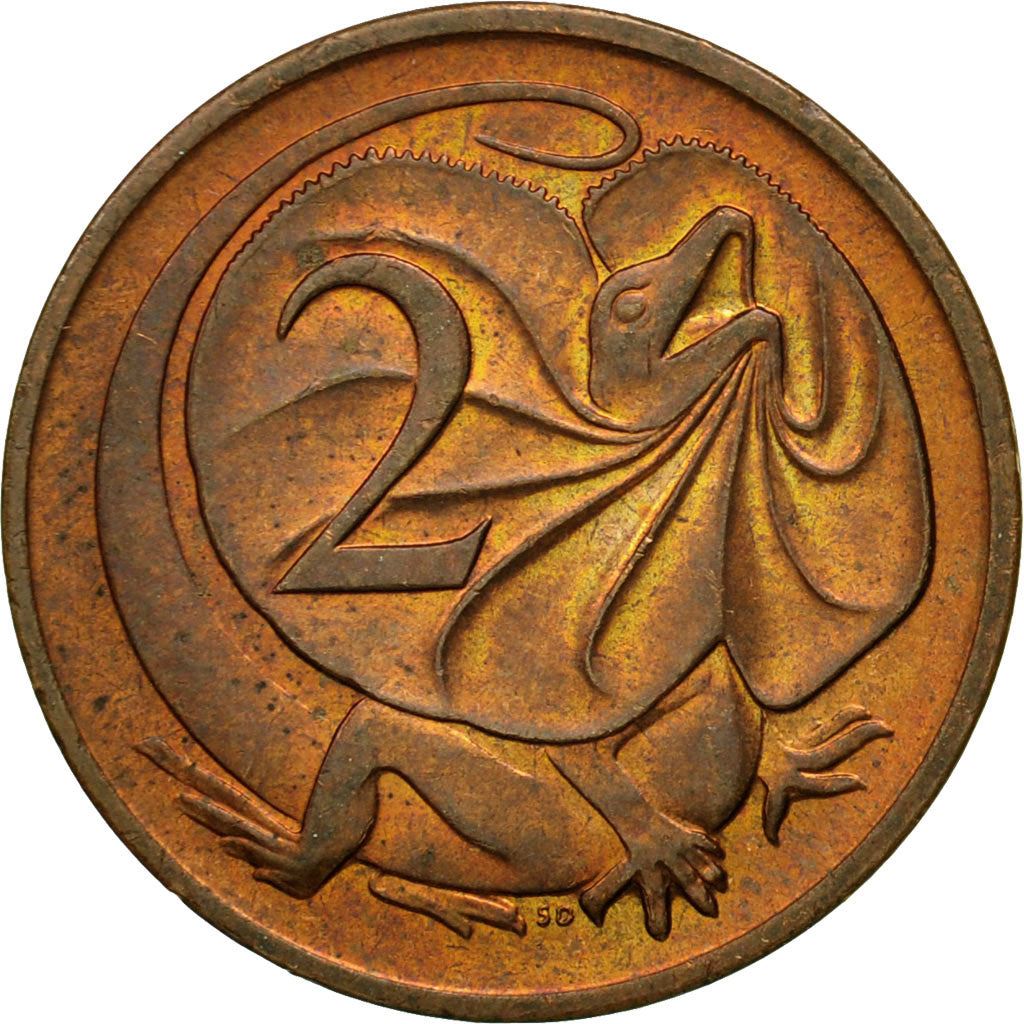 Australia | 2 Cents Coin | Frill-necked Lizard | Km:79 | 1985 - 1991