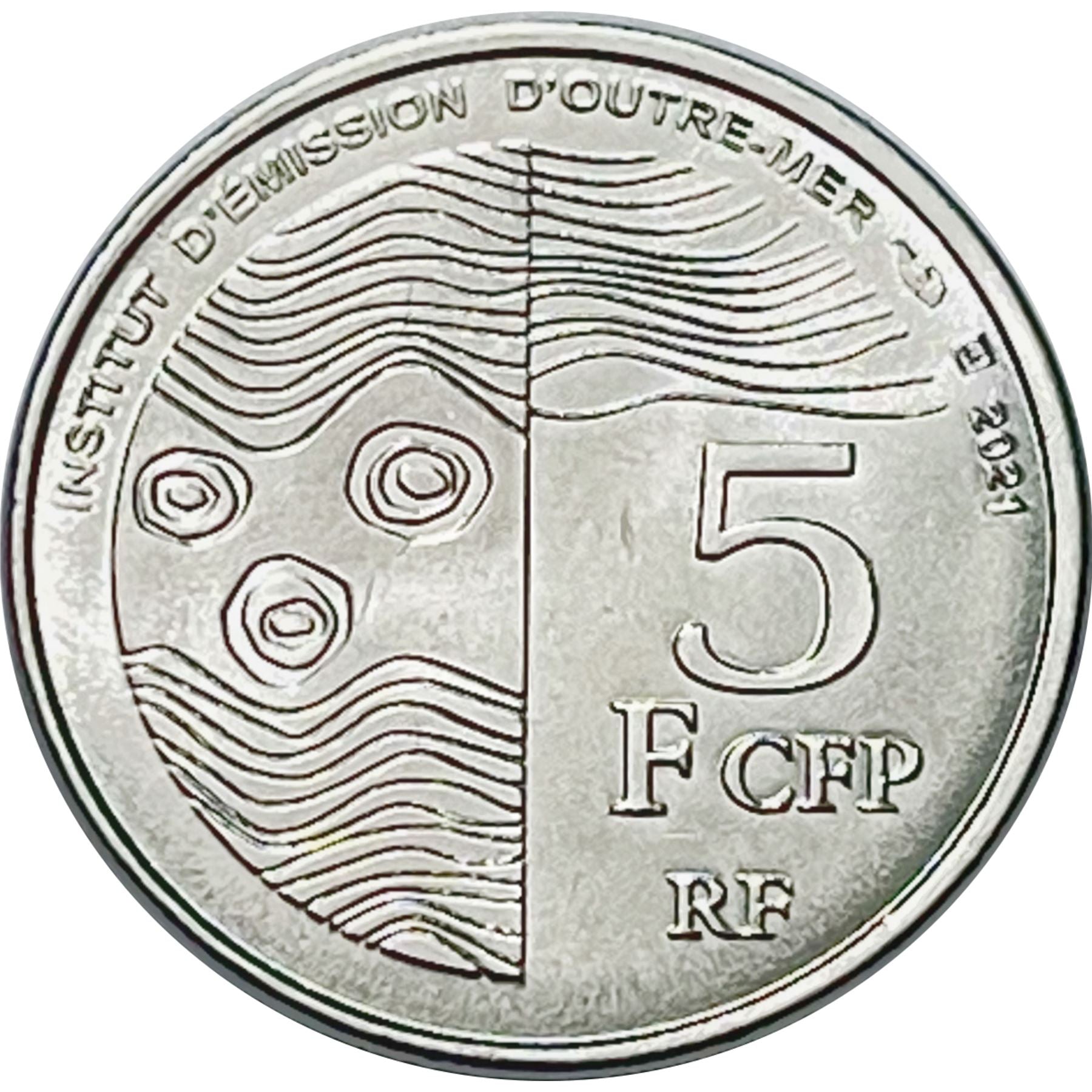 French Pacific Territories 5 Francs Coin | Frangipani Plant | 2021