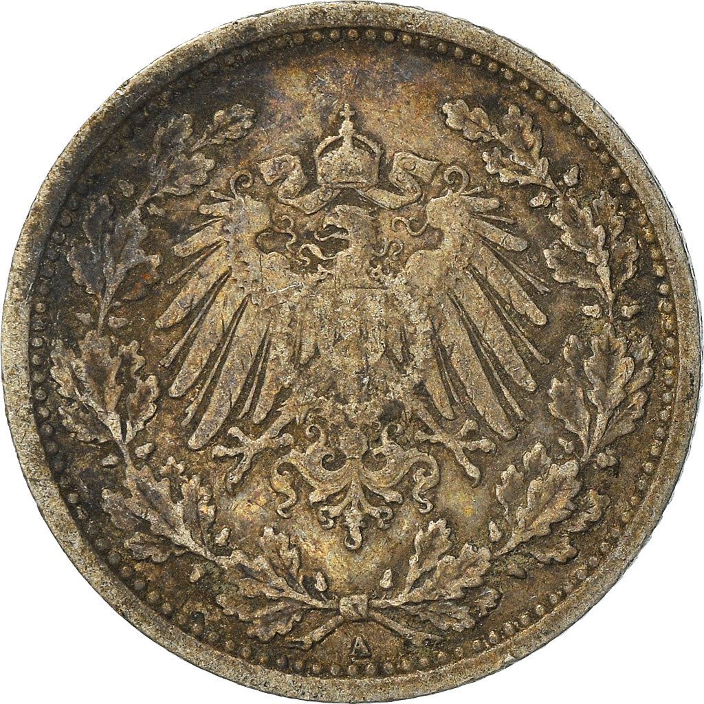 German Empire 1/2 Mark Coin | Deutsches Reich | Wilhelm II | Type 2 | KM17 | 1905 - 1919