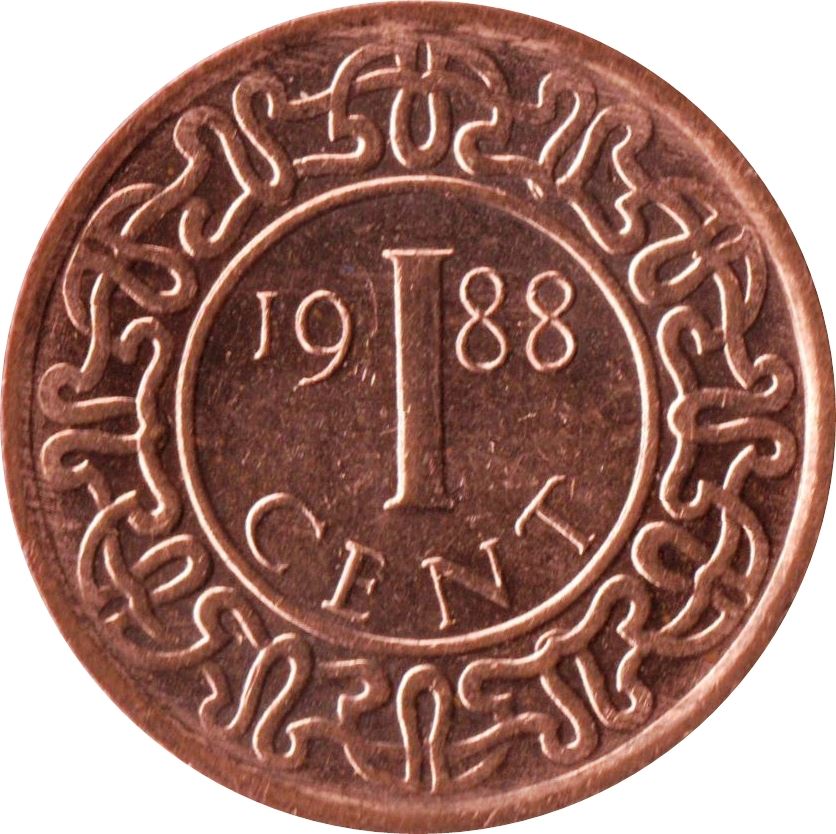 Suriname | 1 Cent Coin | Wreath | Km:11B | 1987 - 2021