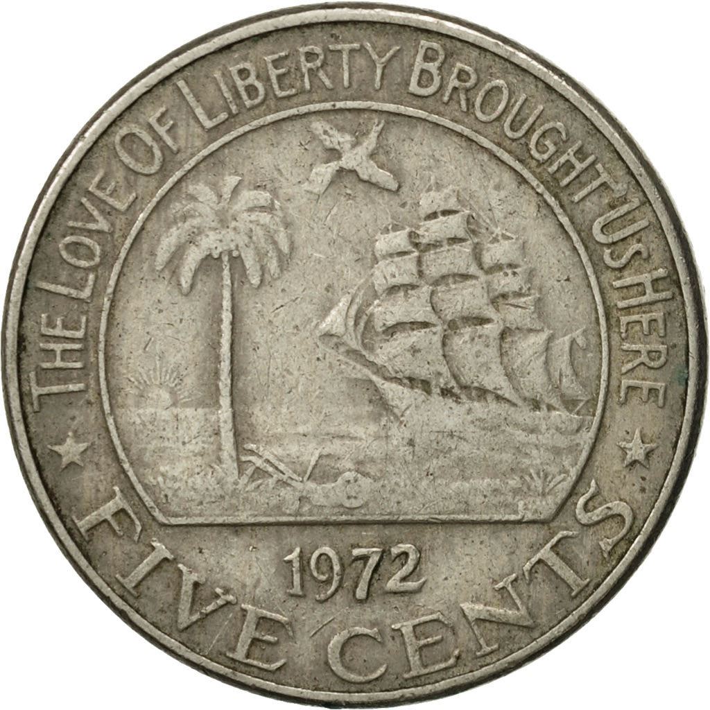 Liberia | 5 Cents Coin | Elephant | Km:14 | 1960 - 1990