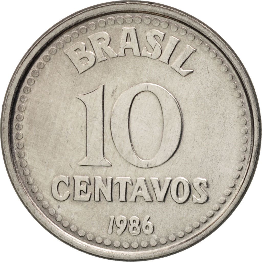 Moneta Brasile 10 Centavos KM602 1986 - 1988
