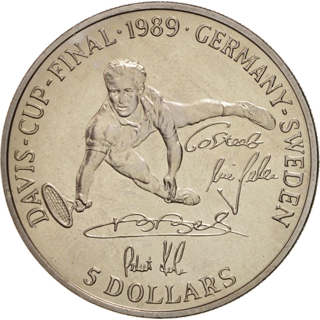 Niue | 5 Dollars Coin | Davis Cup | Km:24 | 1989