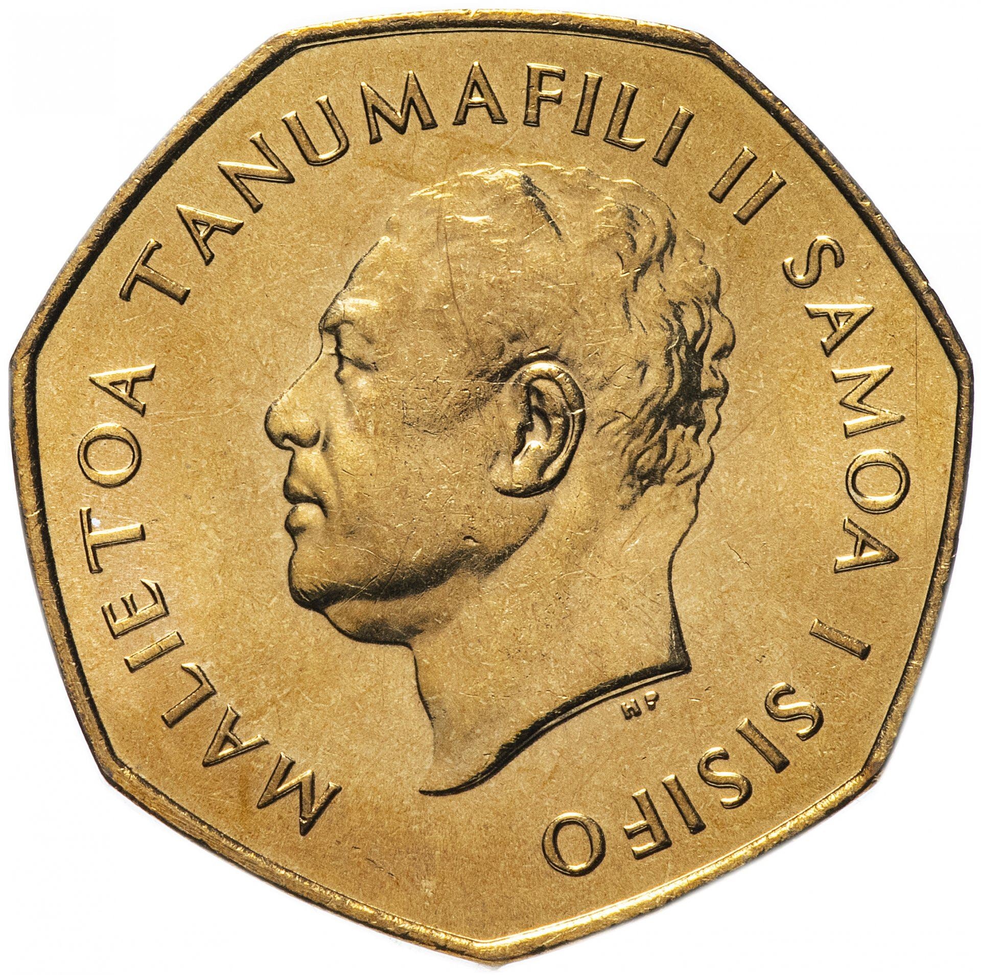 Samoa | 1 Tala Coin | Malietoa Tanumafili II | Cross | Shield | KM:57 | 1984 - 1987