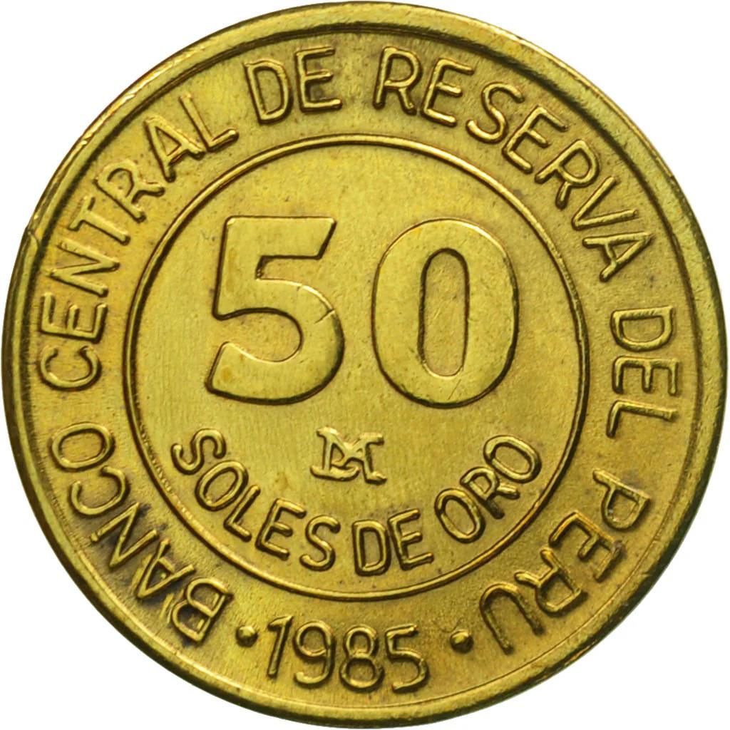 Peru | 50 Soles de Oro Coin | Miguel Grau | KM321 | 1985