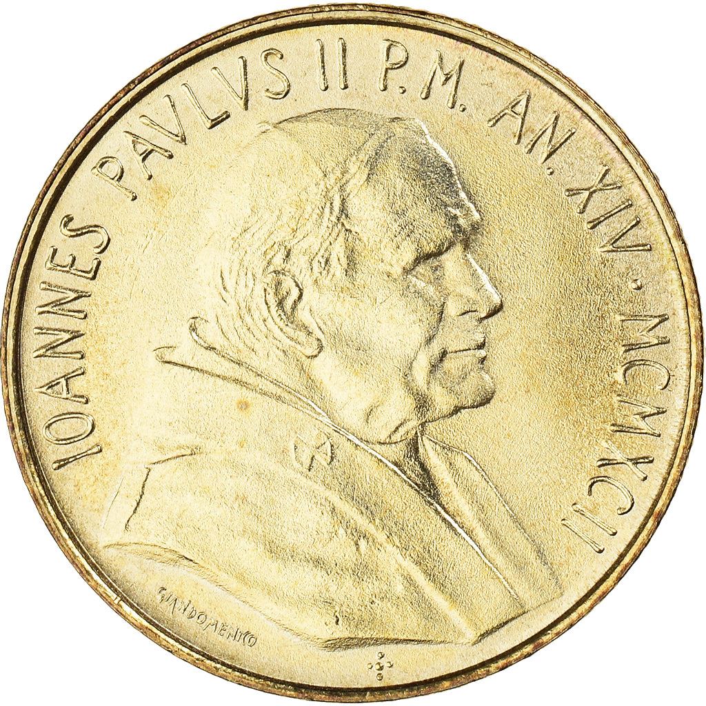 Vatican City | 200 Lire Coin | John Paul II | Km:240 | 1992