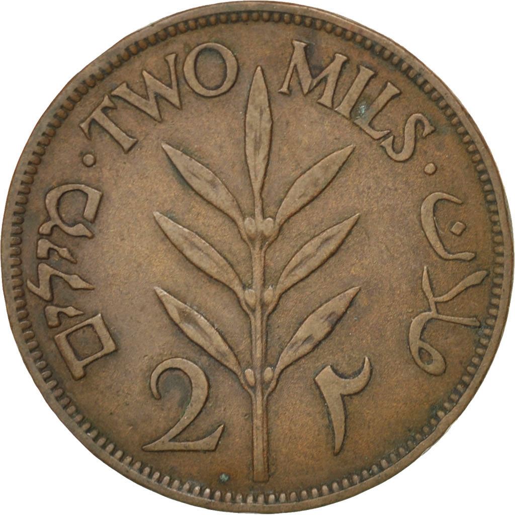 British Palestine | 2 Mils Coin | Olive Branch | Km:2 | 1927 - 1947