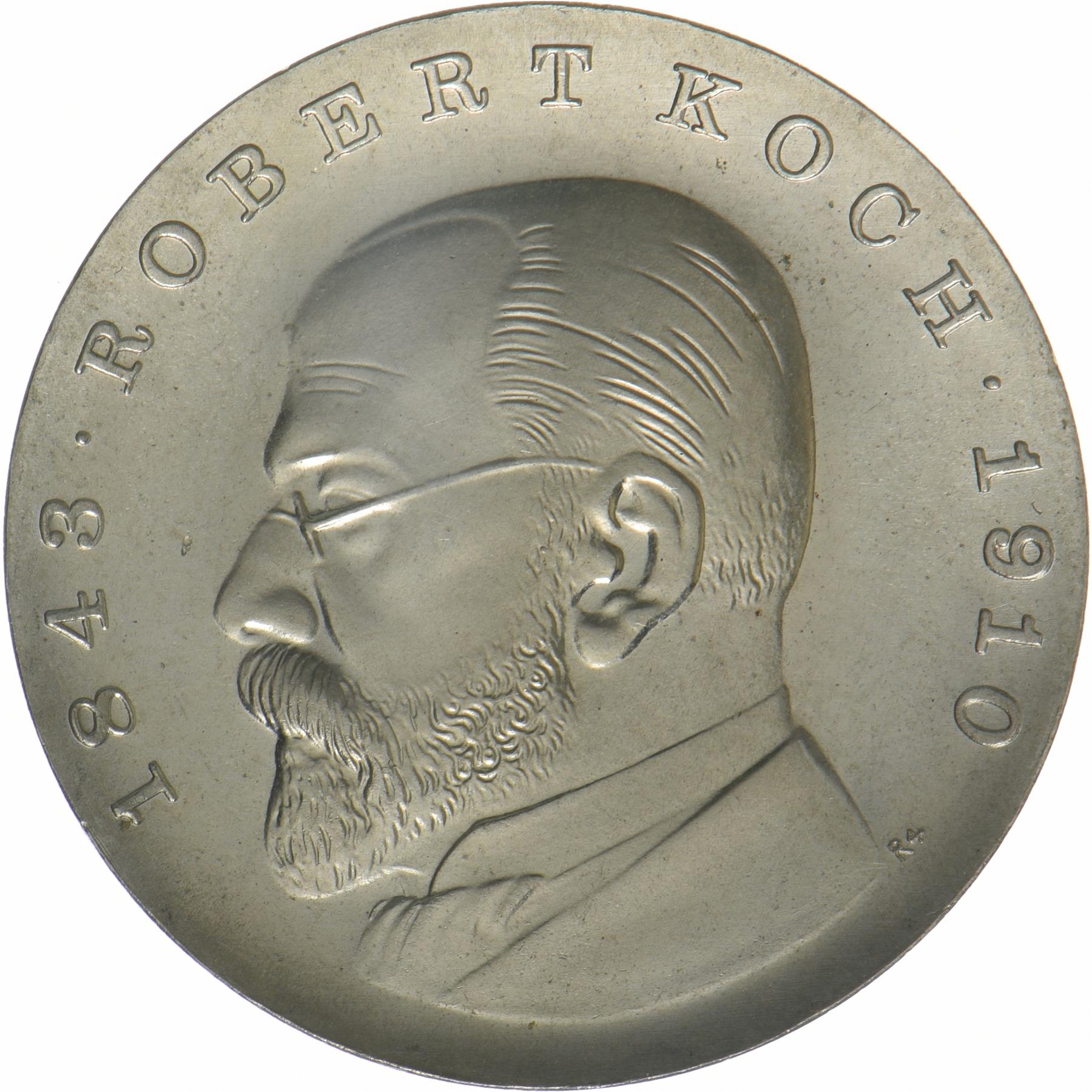 Vokietijos Demokratinė Respublika | 5 markių moneta | Robertas Kochas | KM:19 | 1968 m.