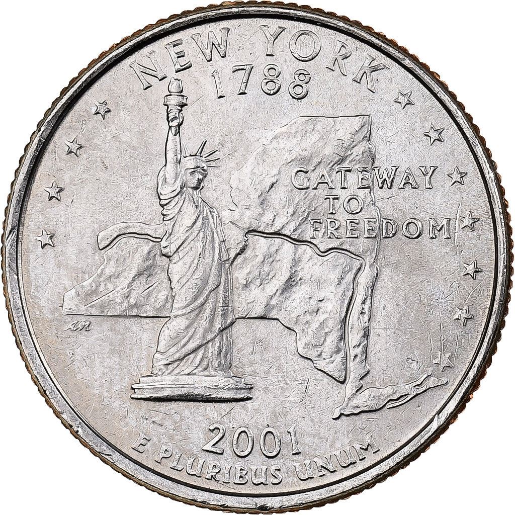 United States | 1/4 Dollar Coin | New York | Km:318 | 2001