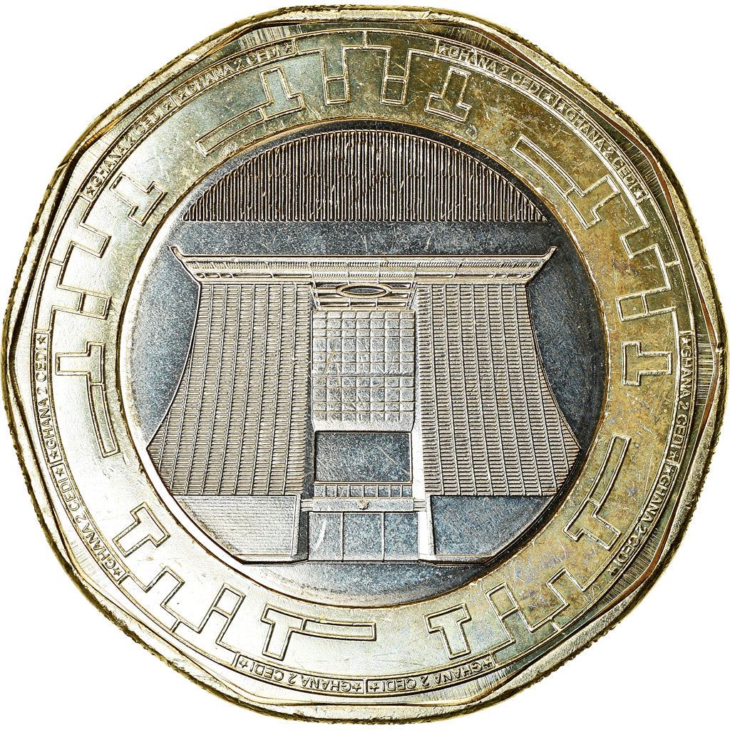 Ghana | 2 Cedis Coin | Bimetallic | Eagle | KM:82 | 2019