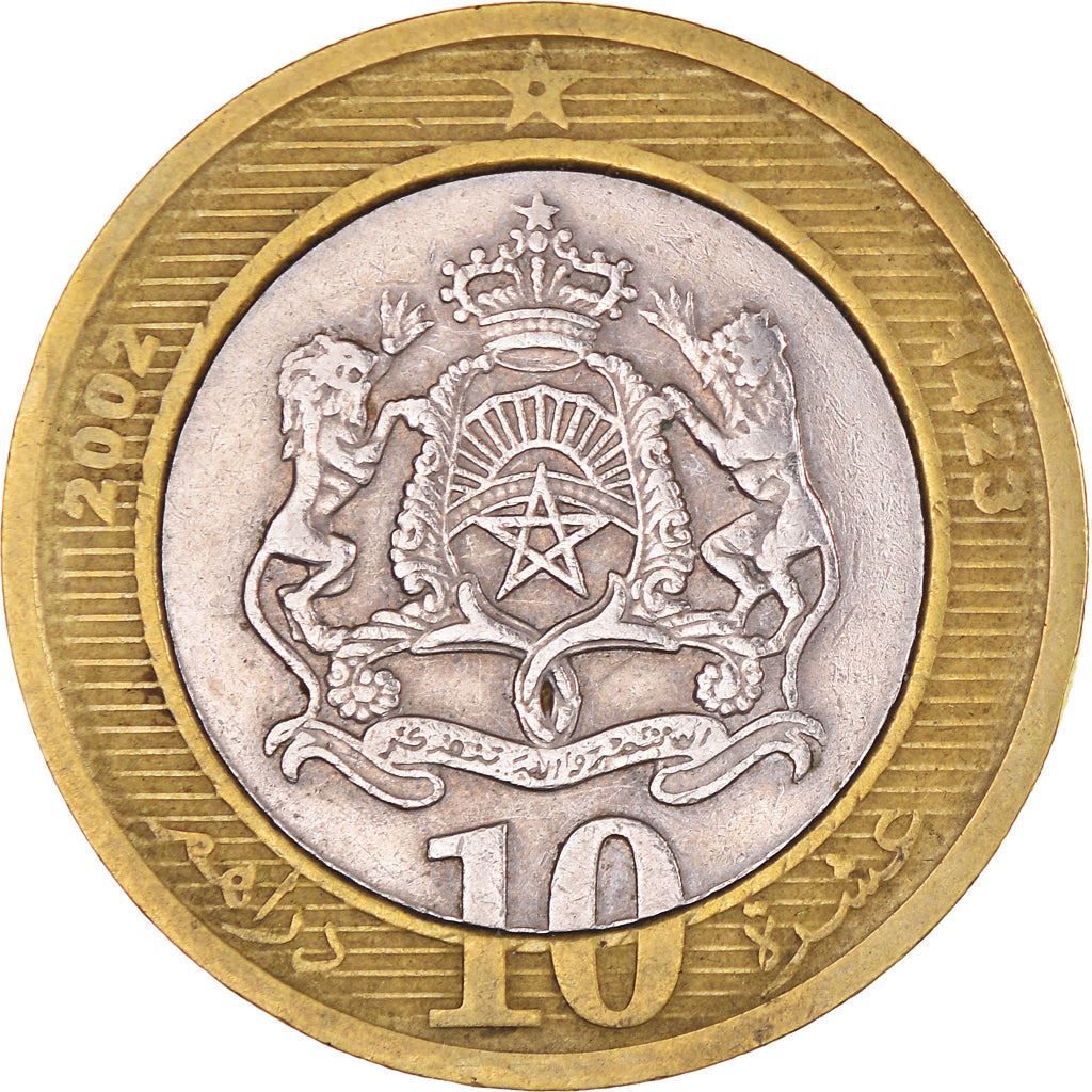 Morocco 10 Dirhams - Mohammed VI Coin Y110 | 2002