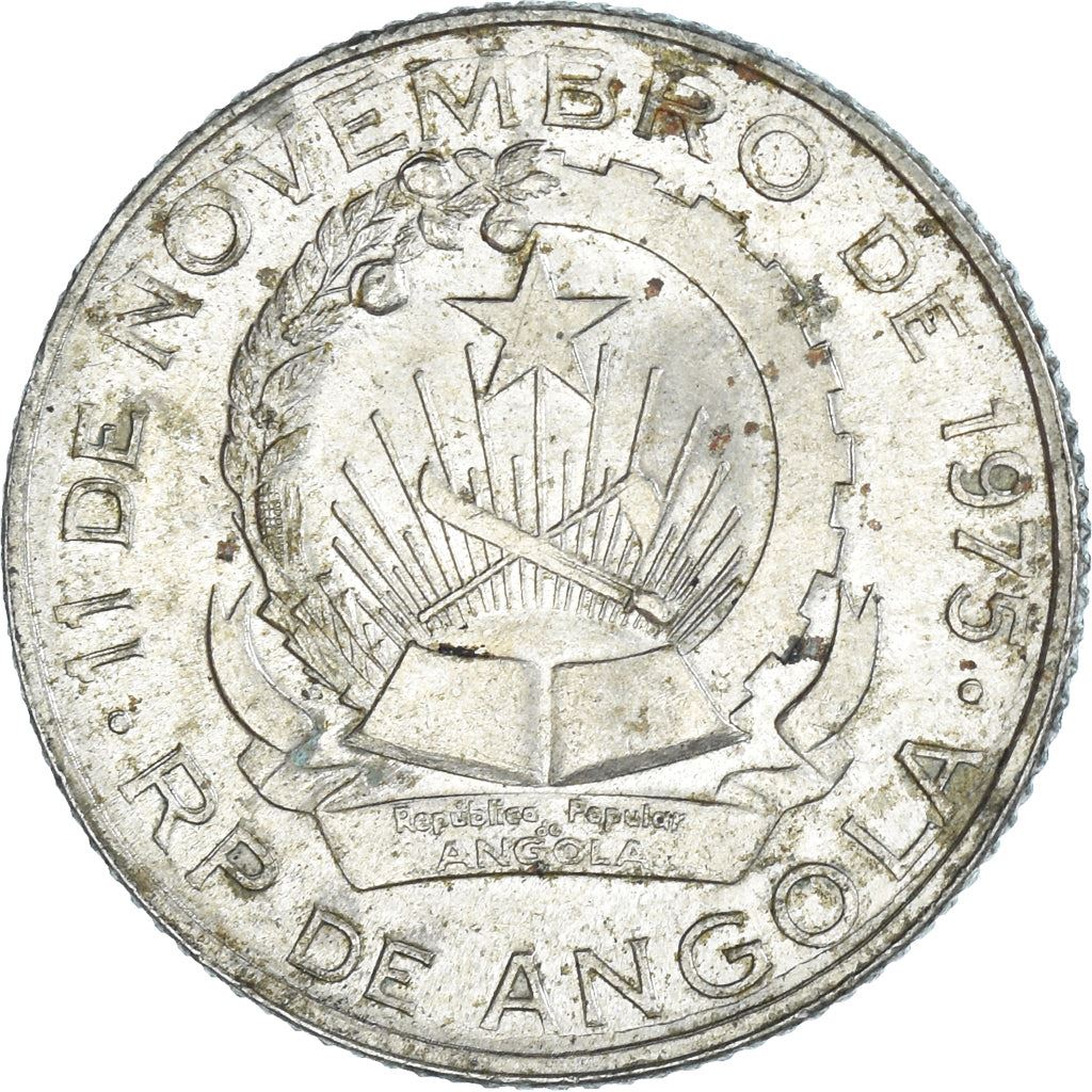 Angola | 1 Kwanza Coin | Gear | Wreath | Km:83 | 1977 - 1979