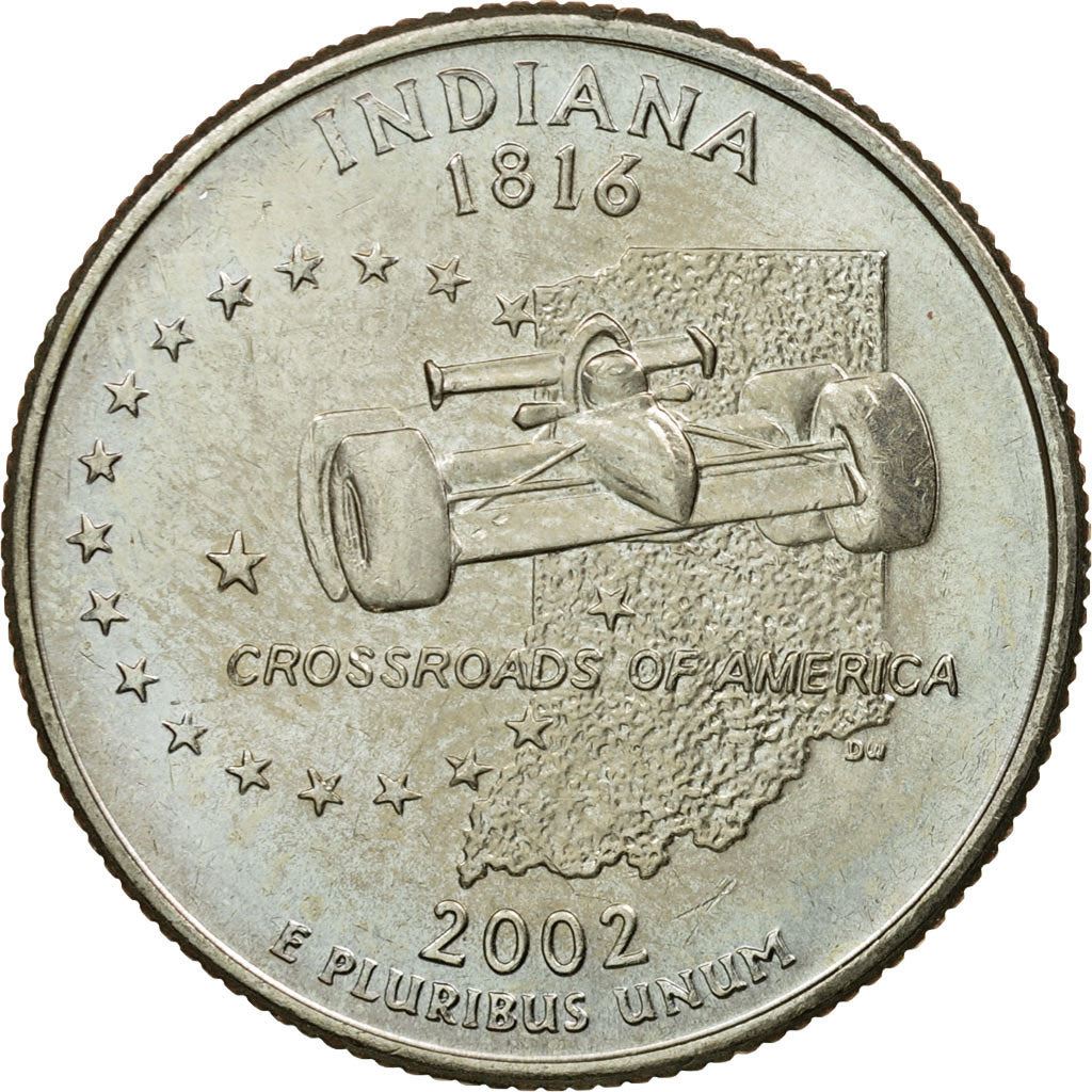 United States | 1/4 Dollar Coin | Indiana | Km:334 | 2002