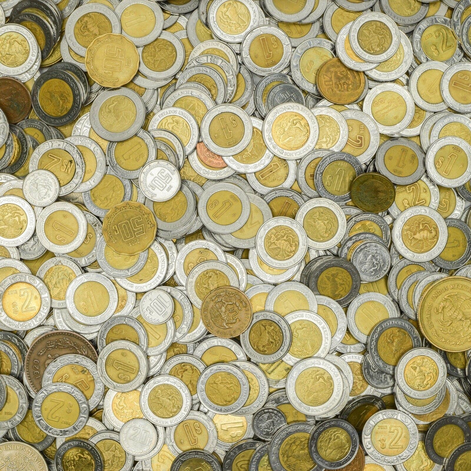 Mexico 10 Mixed Coins | Up to 10 Pesos in Denomination | Eagle and Snake | 1970 - 2018