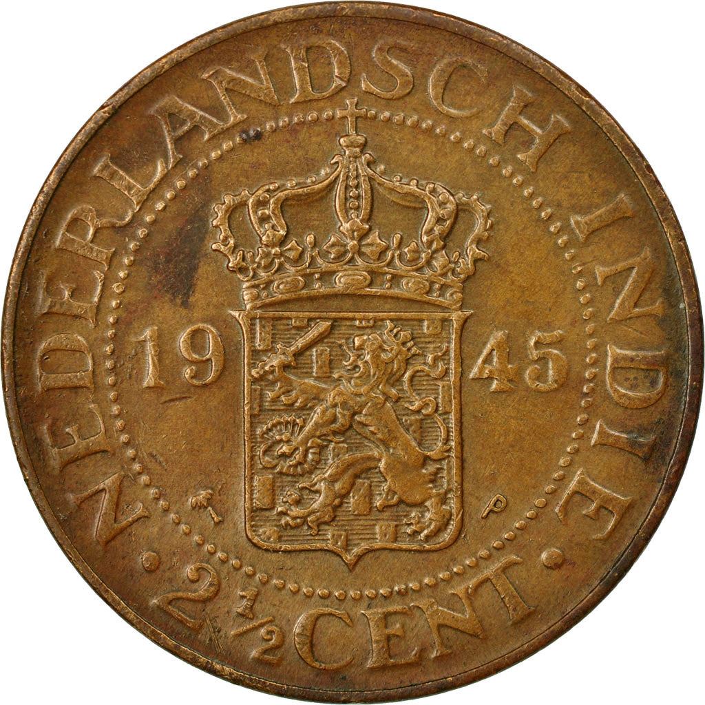 Netherlands East Indies | 2.5 Cents Coin | Dutch arms | Km:316 | 1914 - 1945