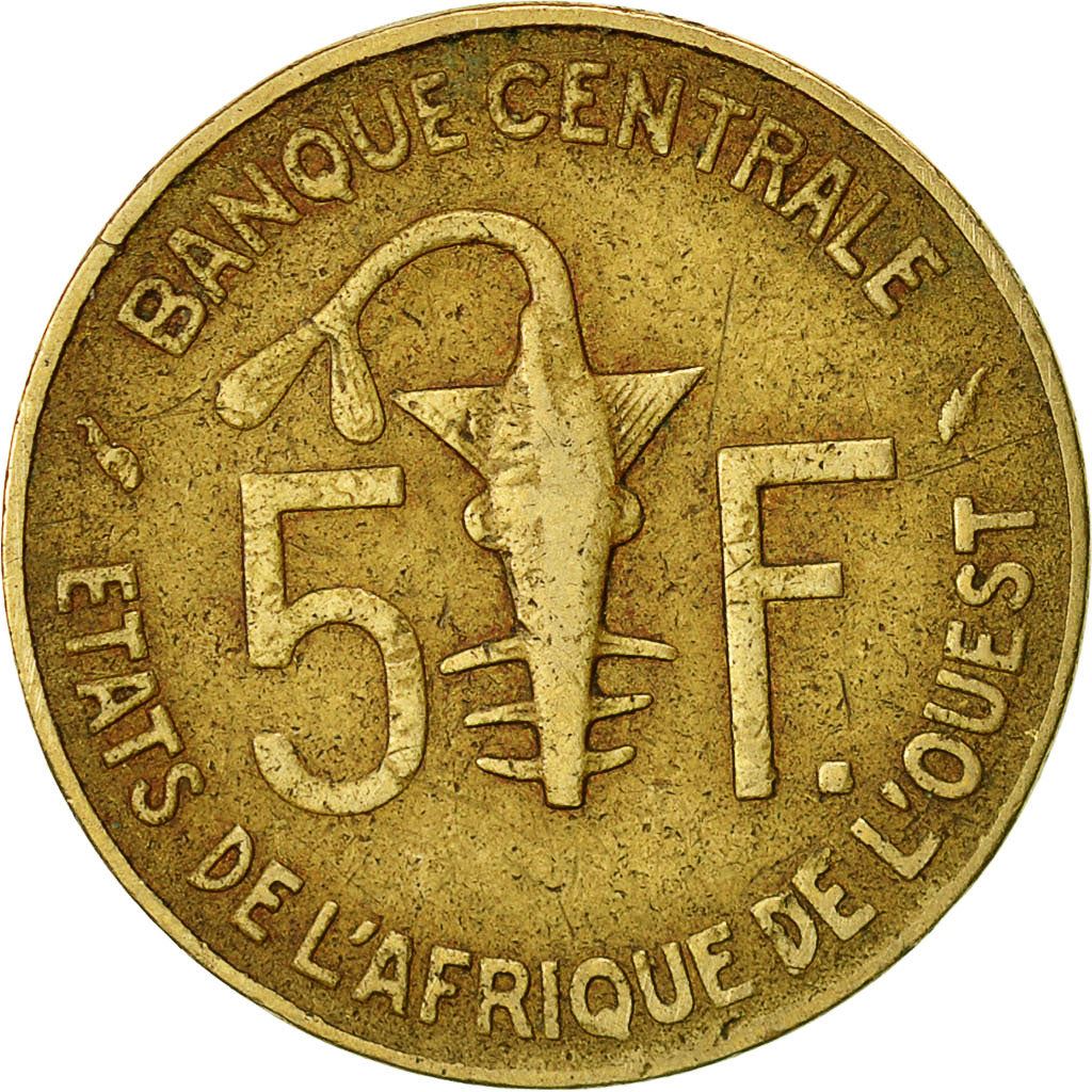 Western African States | 5 Francs Cfa Coin | Emblem of Central Bank | Gazelle | Km:2A | 1965 - 2023