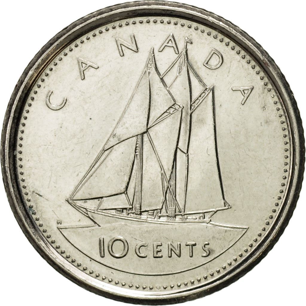 Canada | 10 Cents Coin | Nickel plated steel | Golden Jubilee | KM:447 | 2002