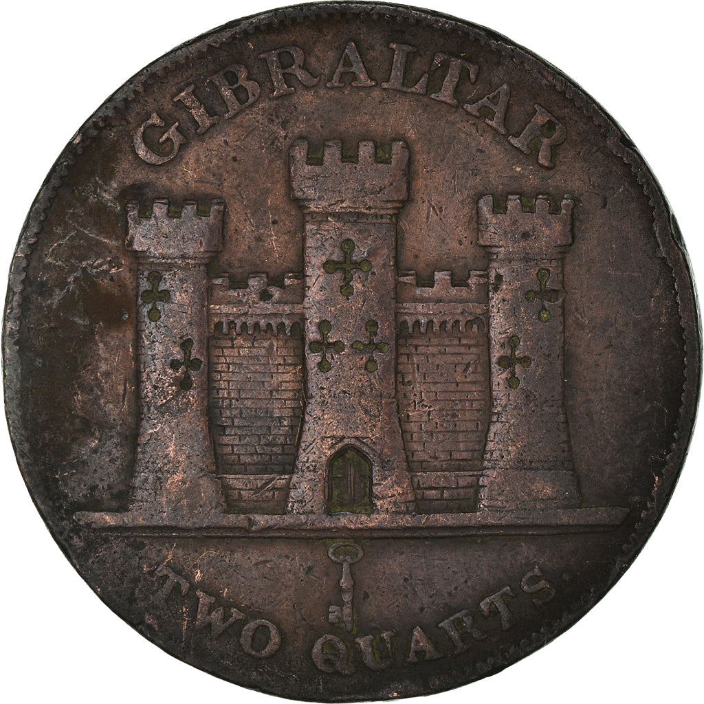 Gibraltar | 2 Quarts | Victoria | Castle | Key | KM3 | 1841 - 1861