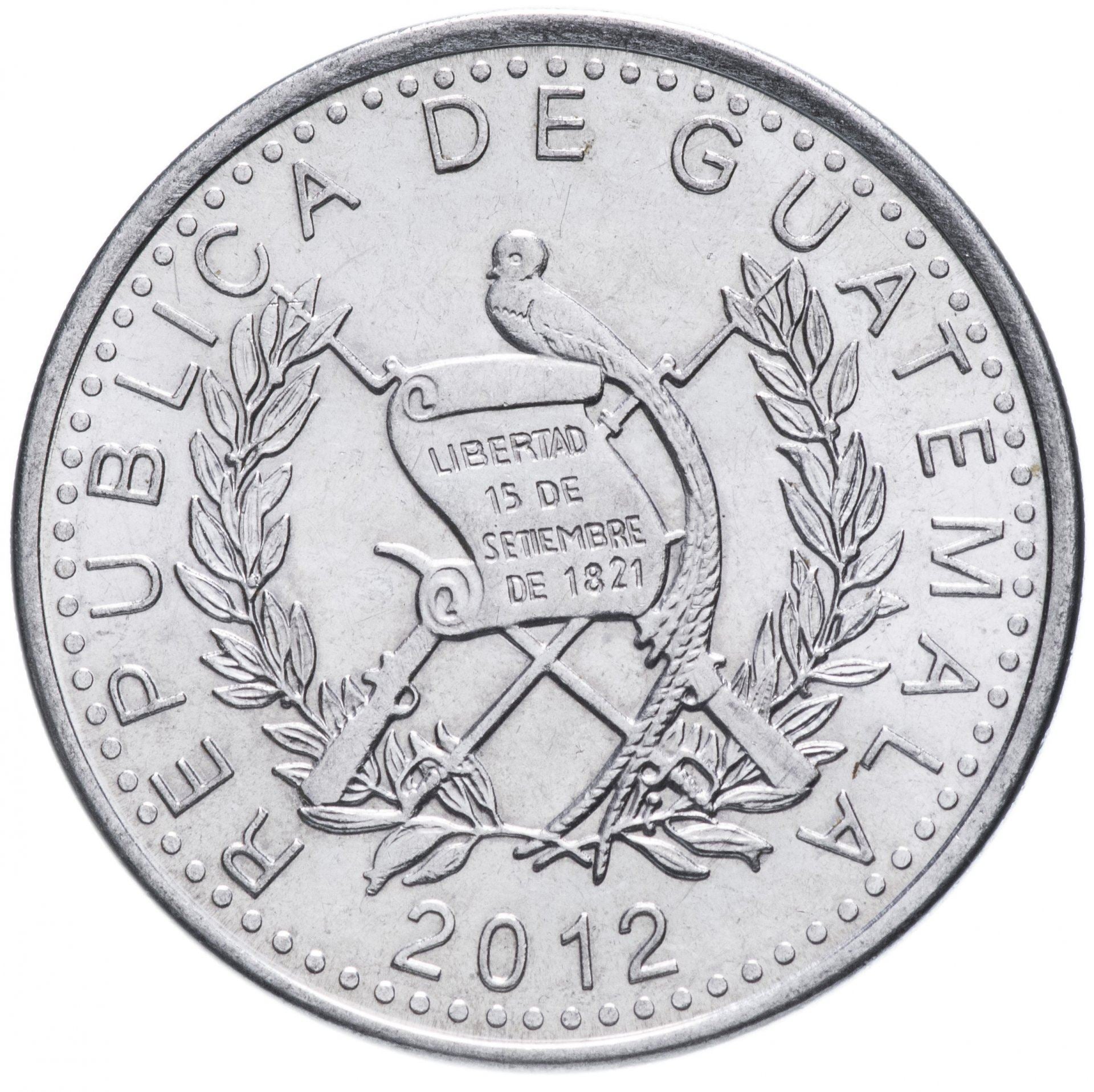 Gvatemala | 25 centų moneta | Vietinis portretas | KM:294 | 2012 - 2023