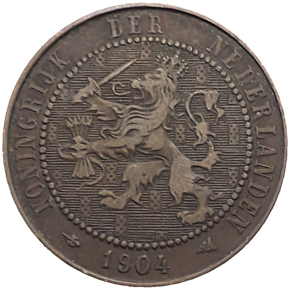 Netherlands Coin 2.5 Cents Coin | Queen Wilhelmina | KM134 | 1903 - 1906
