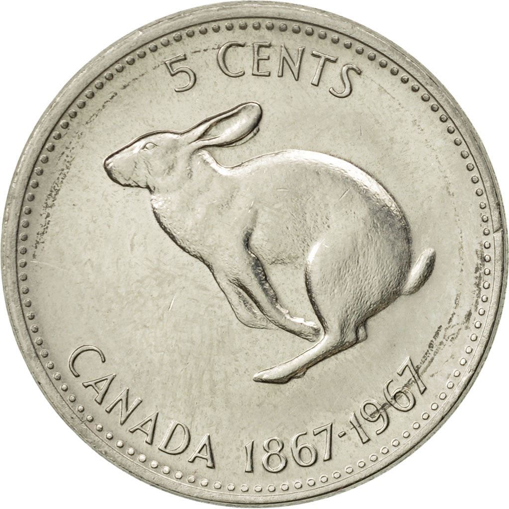 Canada | 5 Cents Coin | Nickel | Rabbit | KM:66 | 1967