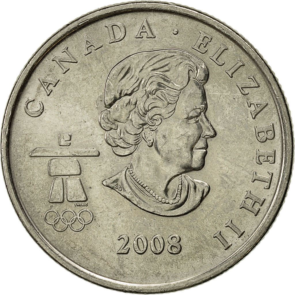 Canada | 25 Cents Coin | Nickel plated steel | Snowboarding | KM:768 | 2008