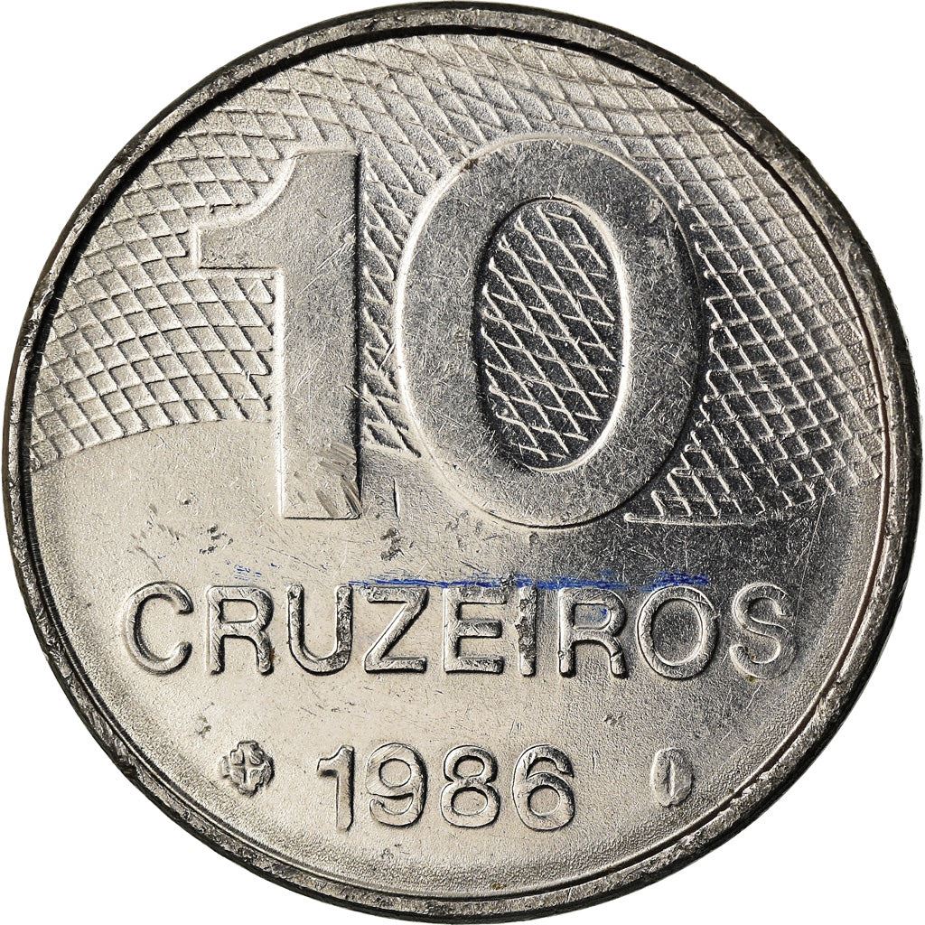 Brazil | 10 Cruzeiros Coin | Brazil's main roads | Km:592 | 1985 - 1986