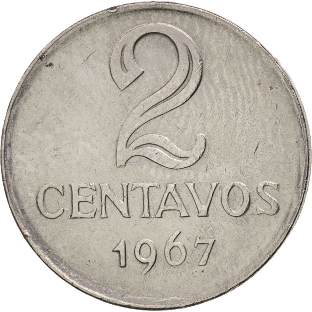 Brazil | 2 Centavos Coin | Effigy | Km:576.1 | 1967