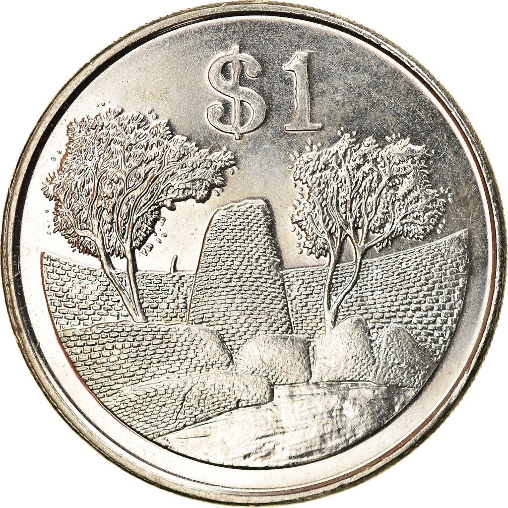 Zimbabwe | 1 Dollar Coin | National Monument View | Km:6A | 2001 - 2003