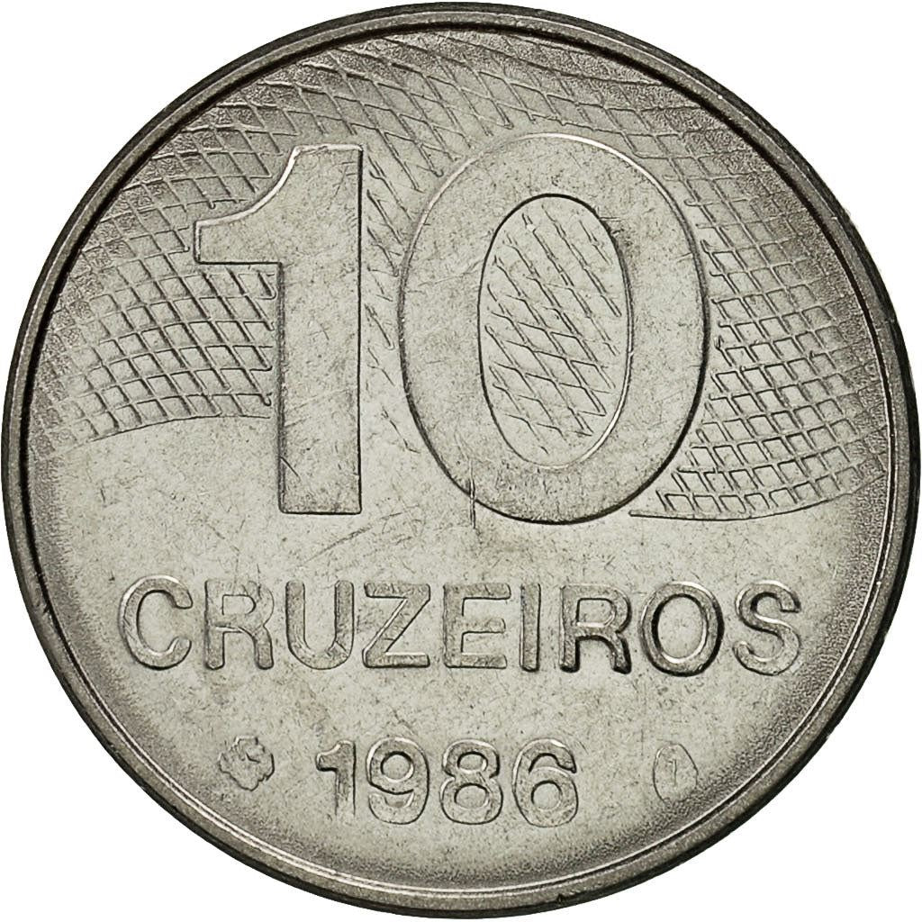 Brazil | 10 Cruzeiros Coin | Brazil's main roads | Km:592 | 1985 - 1986