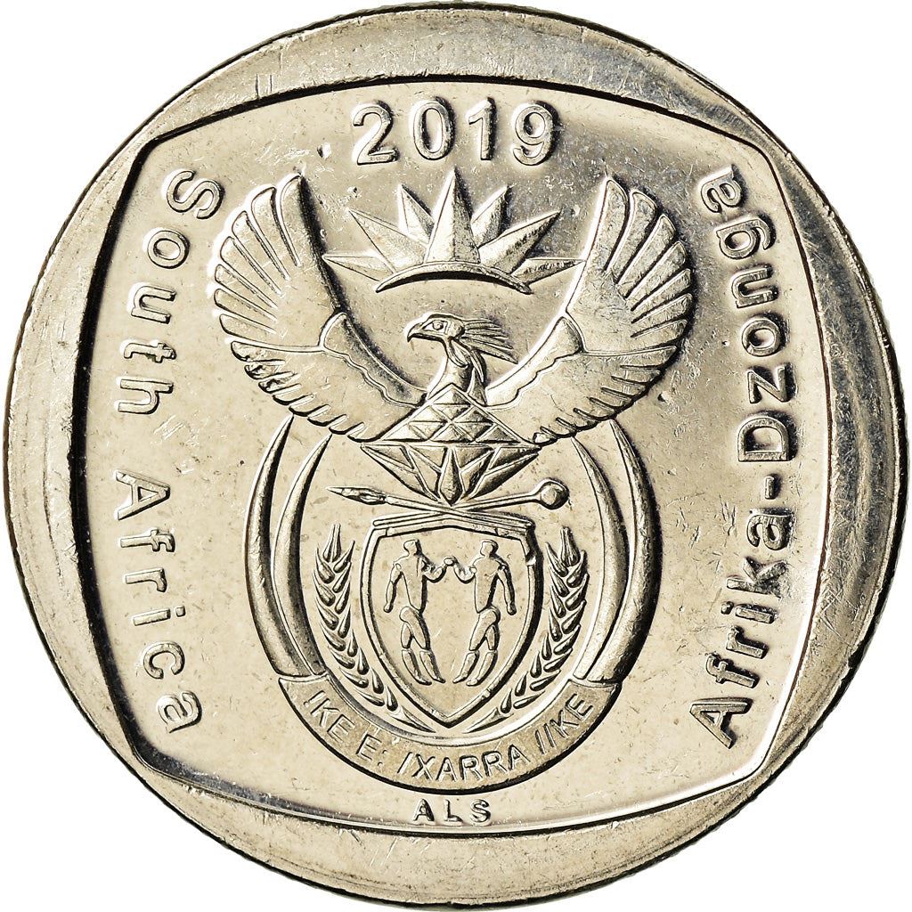 South Africa | 2 Rand Coin | Sun | Tree | Water | Fish | Environmental Rights | Km:695 | 2019