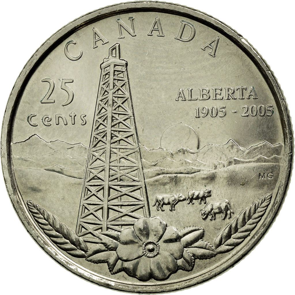 Canada | 25 Cents Coin | Alberta | Nickel plated steel | KM:530 | 2005