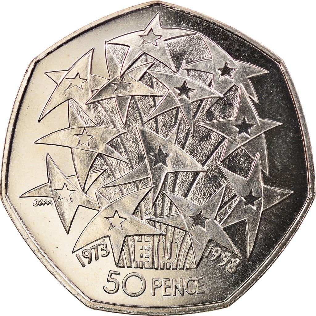 Storbritannien | 50 Pence Mynt | Elizabeth II 4:e porträtt | Europeiska unionen | 1998 - 2009