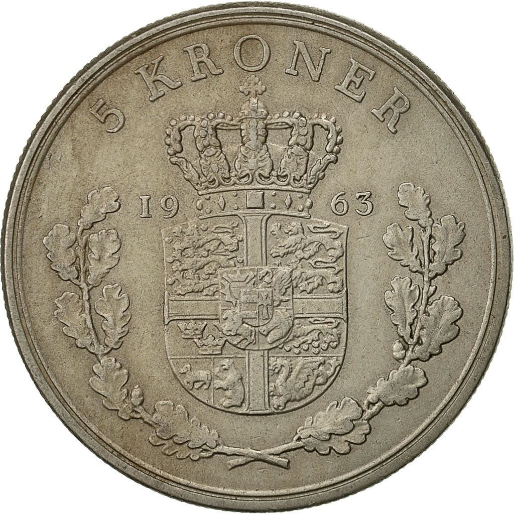 Denmark | 5 Kroner Coin | Frederik IX | Km:853 | 1960 - 1972