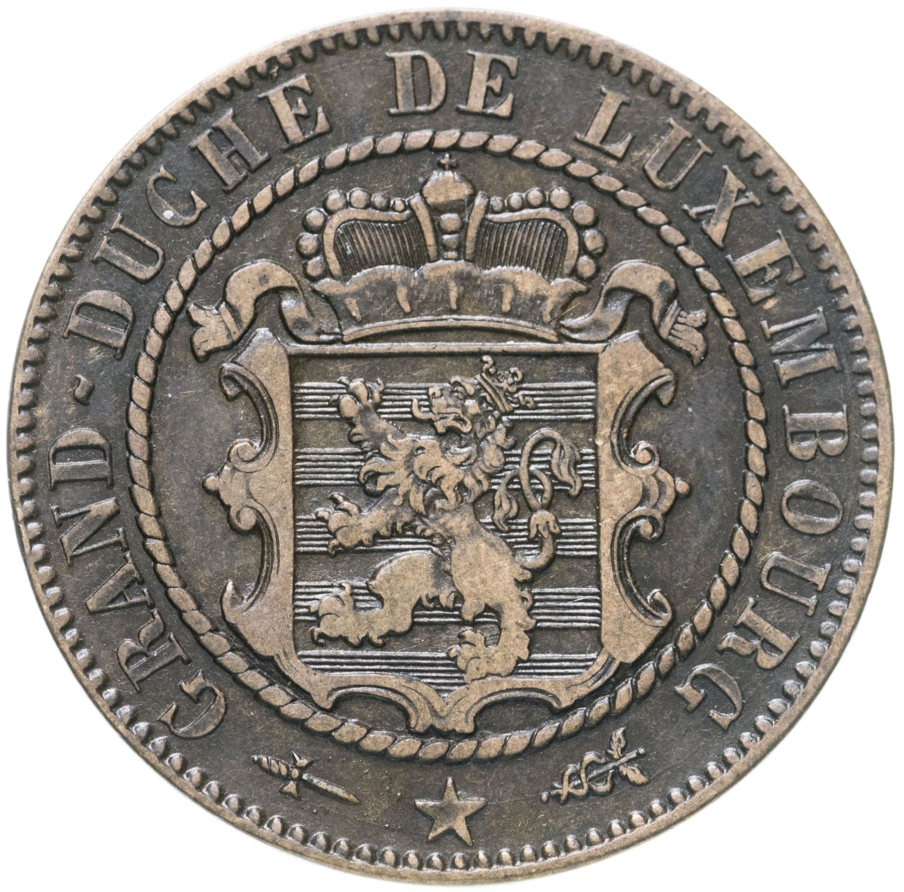 Luxembourg Coin Luxembourger 10 Centimes Coin | Willem III | KM23 | 1854 - 1870