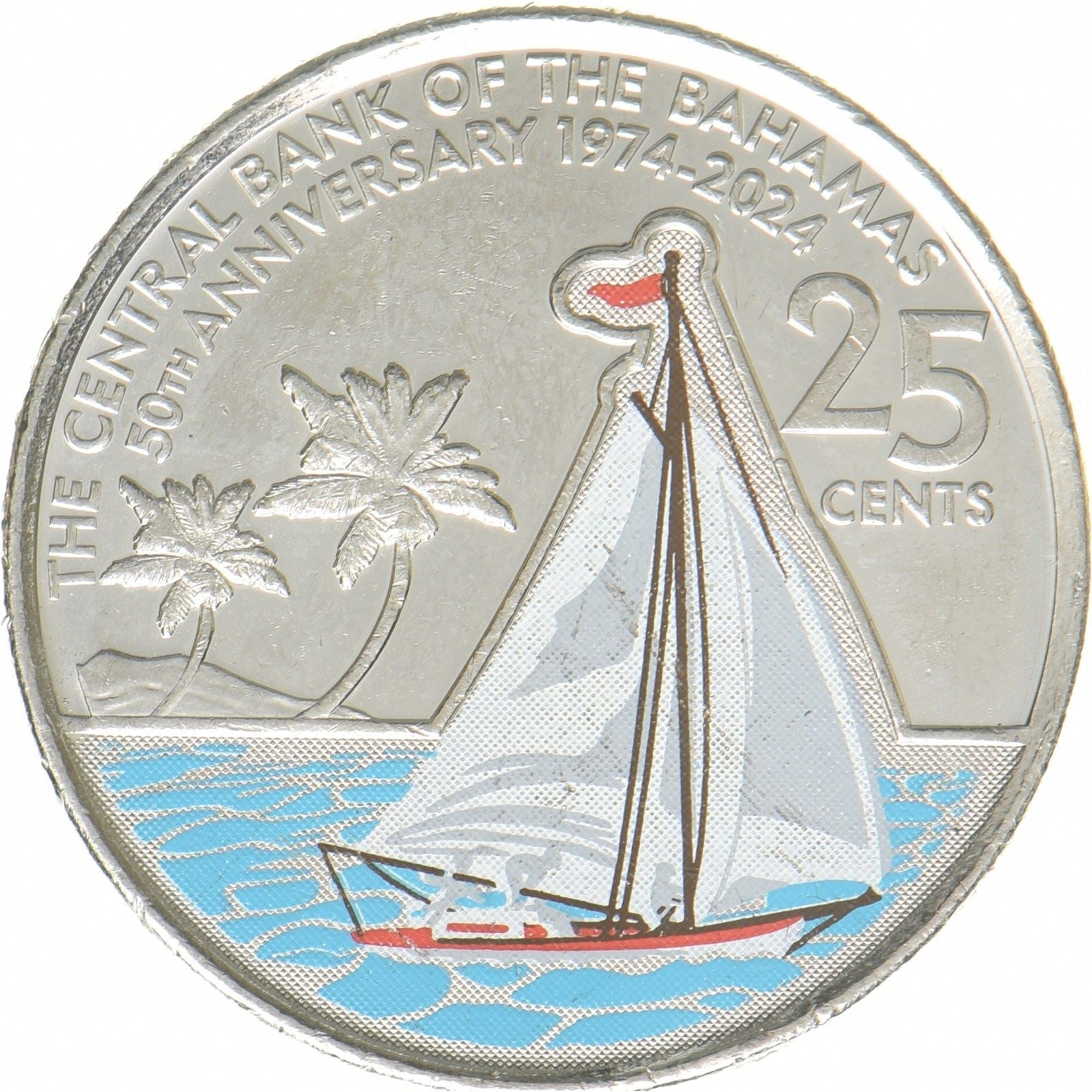 Bahamas | 25 cent-mønt | Centralbanken | Forniklet stål | KM:251 | 2024