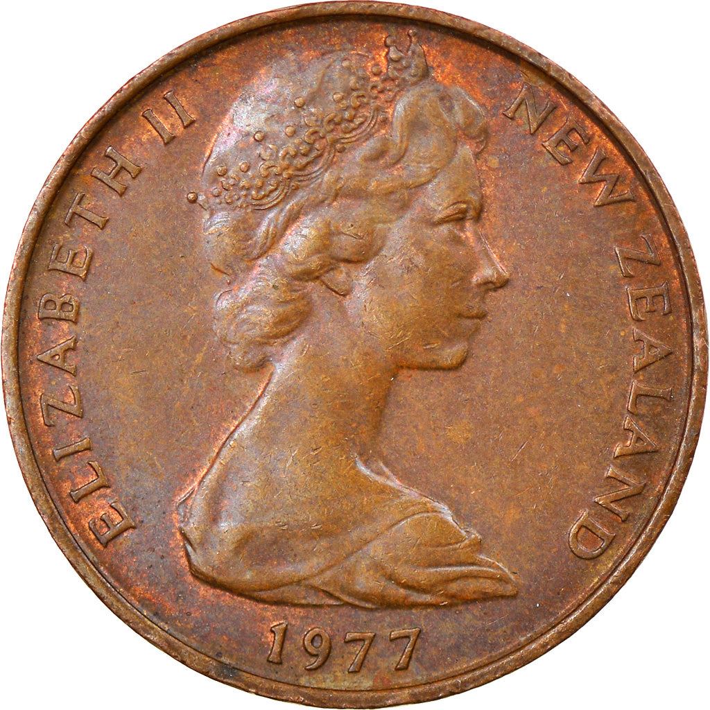 New Zealander 2 Cents Coin | Queen Elizabeth II | Kowhai Flowers | KM32 | 1967 - 1985
