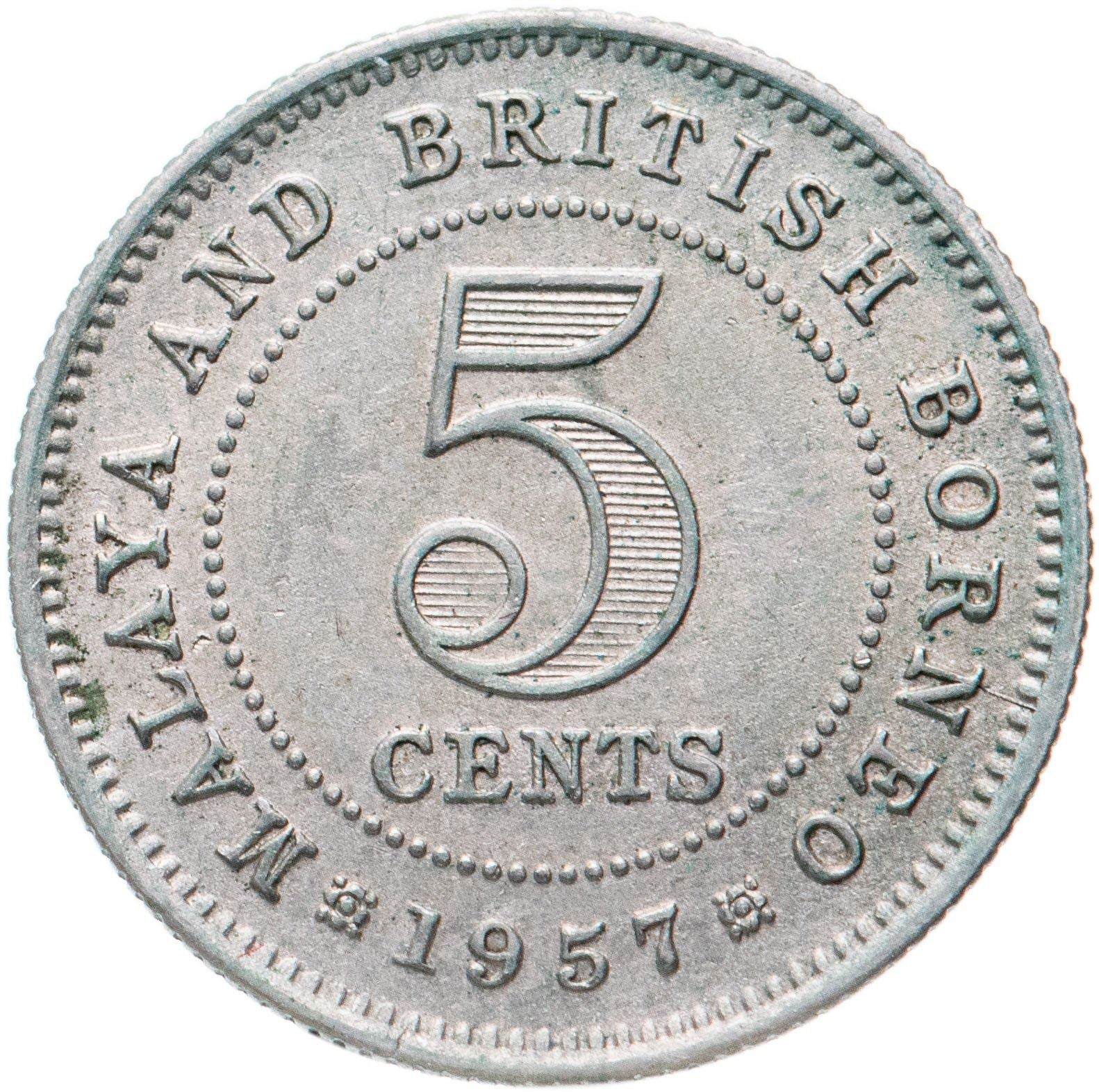 Malaya and British Borneo | 5 Cents Coin | Elizabeth II | Km:1 | 1953 - 1961