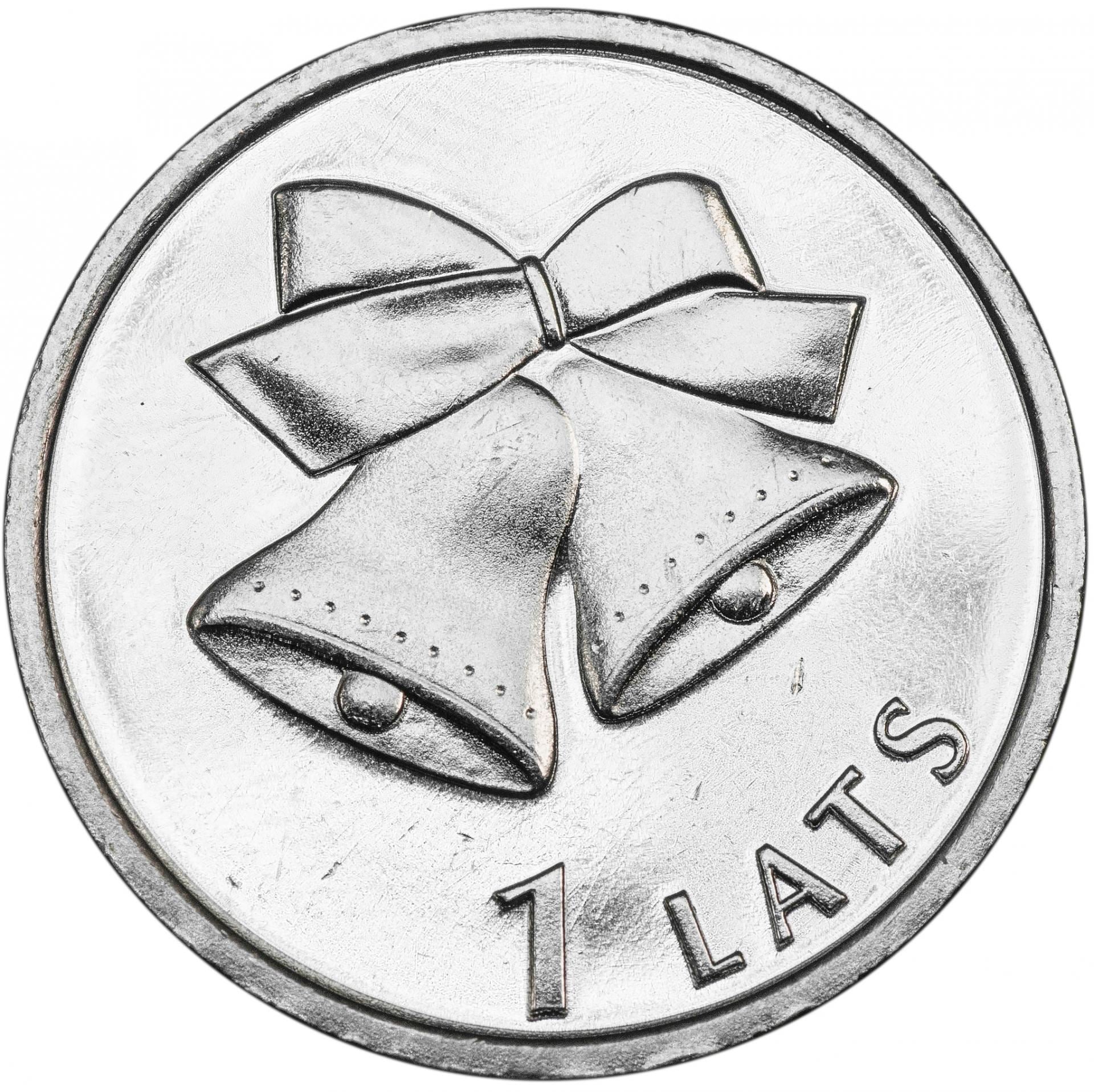 Latvia | 1 Lats Coin | Christmas bells | KM:136 | 2012