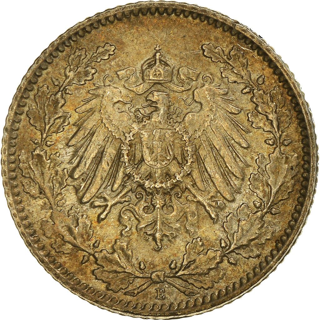 German Empire 1/2 Mark Coin | Deutsches Reich | Wilhelm II | Type 2 | KM17 | 1905 - 1919