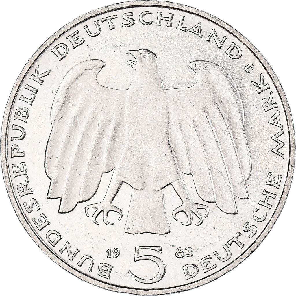 Germany 5 Deutsche Mark Coin | Karl Heinrich Marx | Eagle | KM158 | 1983