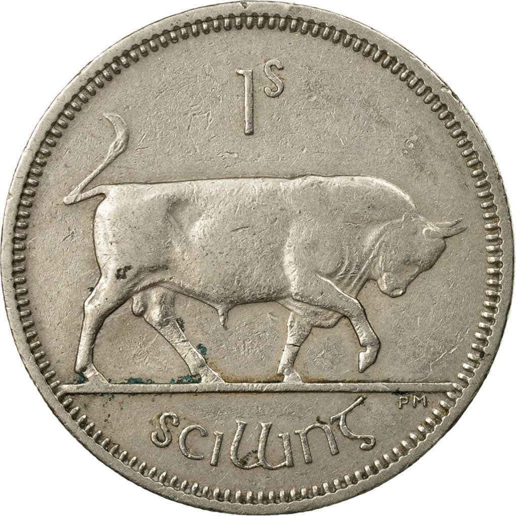 Moneta Irlanda 1 Scilling Irlandese | Arpa Celtica | Toro | KM14a | 1951 - 1968